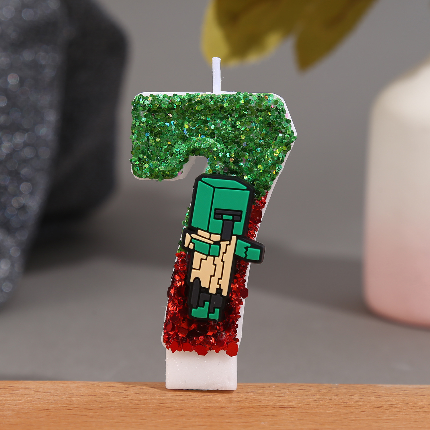 Holiday Candle Set - Minecraft Creative Cartoon Numbers Birthday Cake