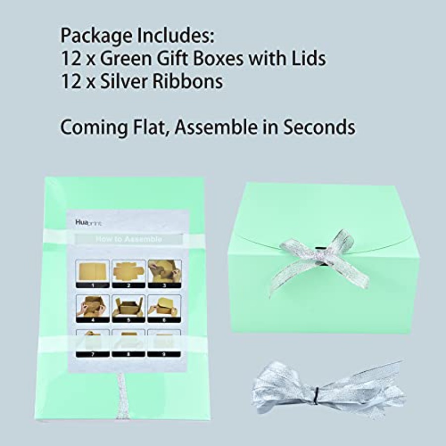 12 Sets Turquoise Green Gift B - Gift Box Wrap Set recensione e prezzo