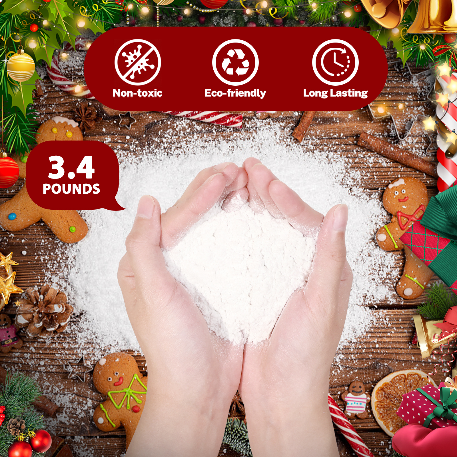 3.4 Lbs Artificial Snow Flocki - Christmas Wreath Fake recensione e prezzo