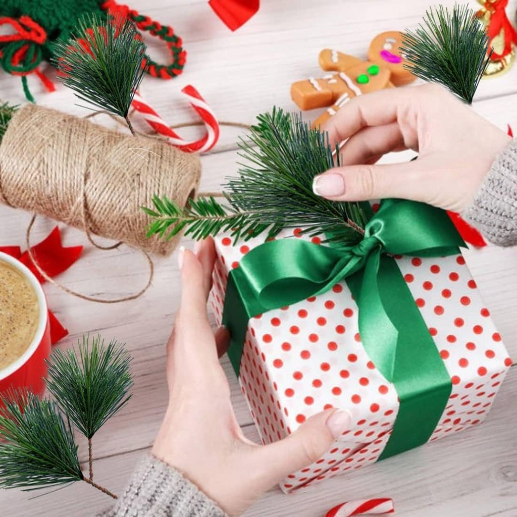 10-100pcs Artificial Green Pin - Christmas Wreath Fake recensione e prezzo