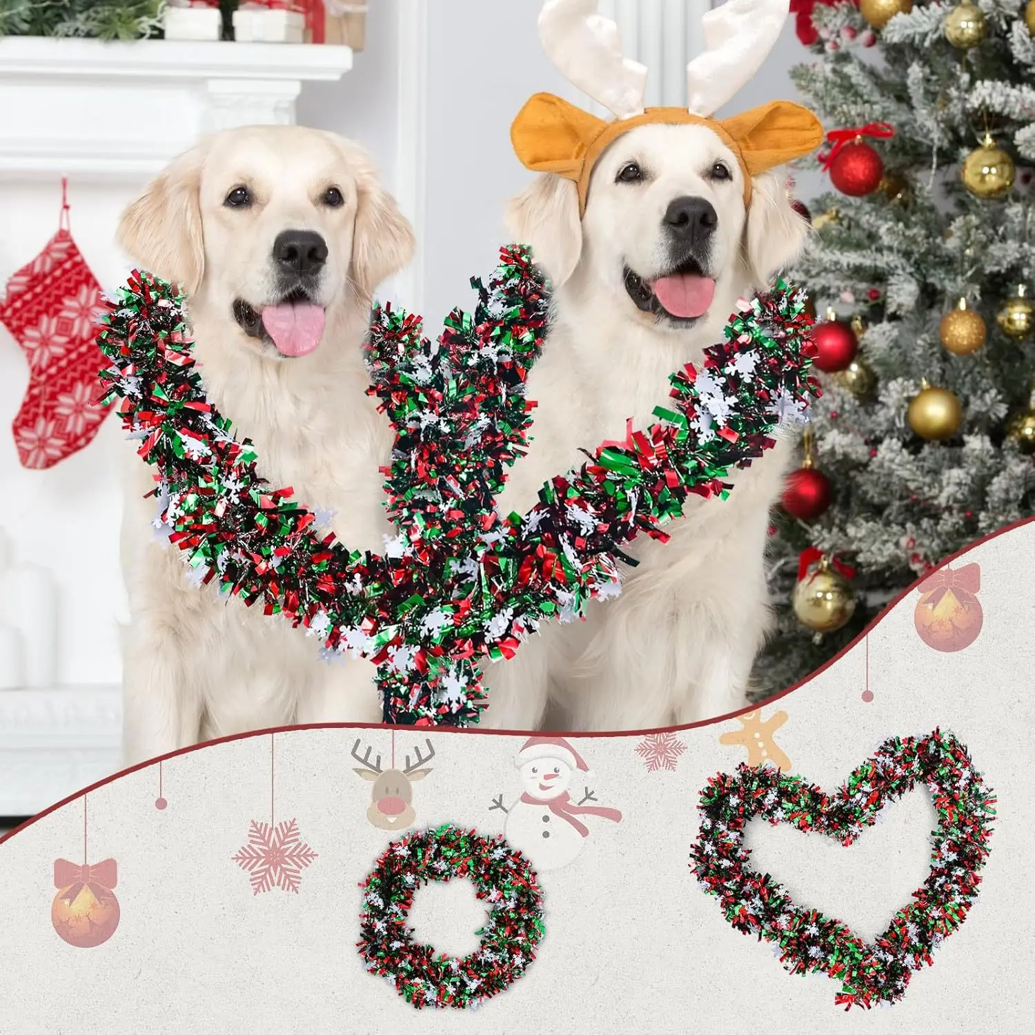 2M Christmas Snowflake Tinsel  - Tinsel Garland Decoration recensione e prezzo