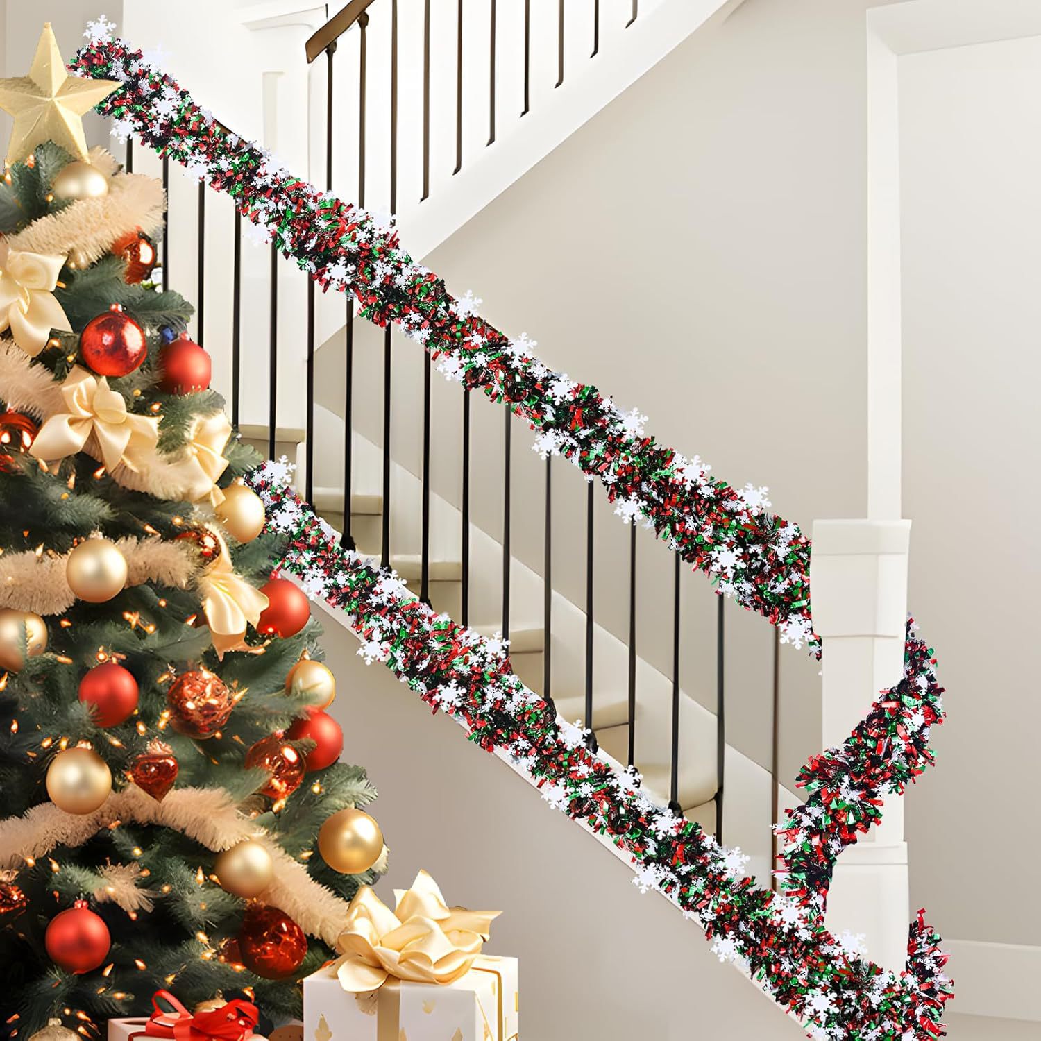 2M Christmas Snowflake Tinsel  - Tinsel Garland Decoration recensione e prezzo
