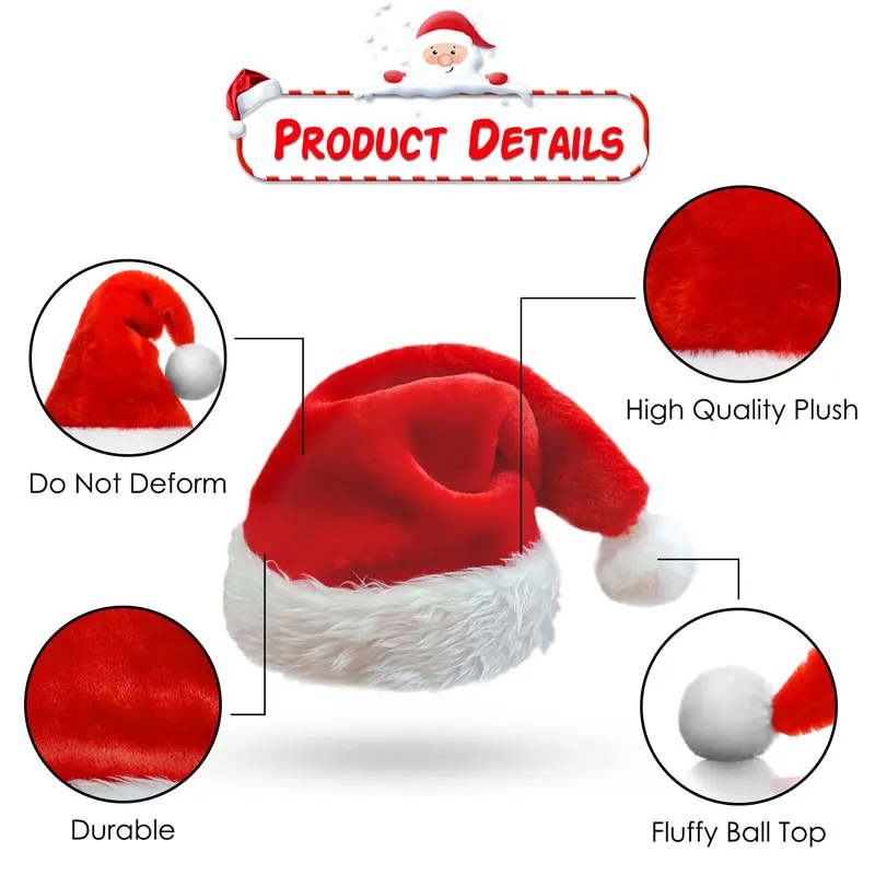 kkjoy Long Plush Red Santa Hat - Santa Hat Plush recensione e prezzo