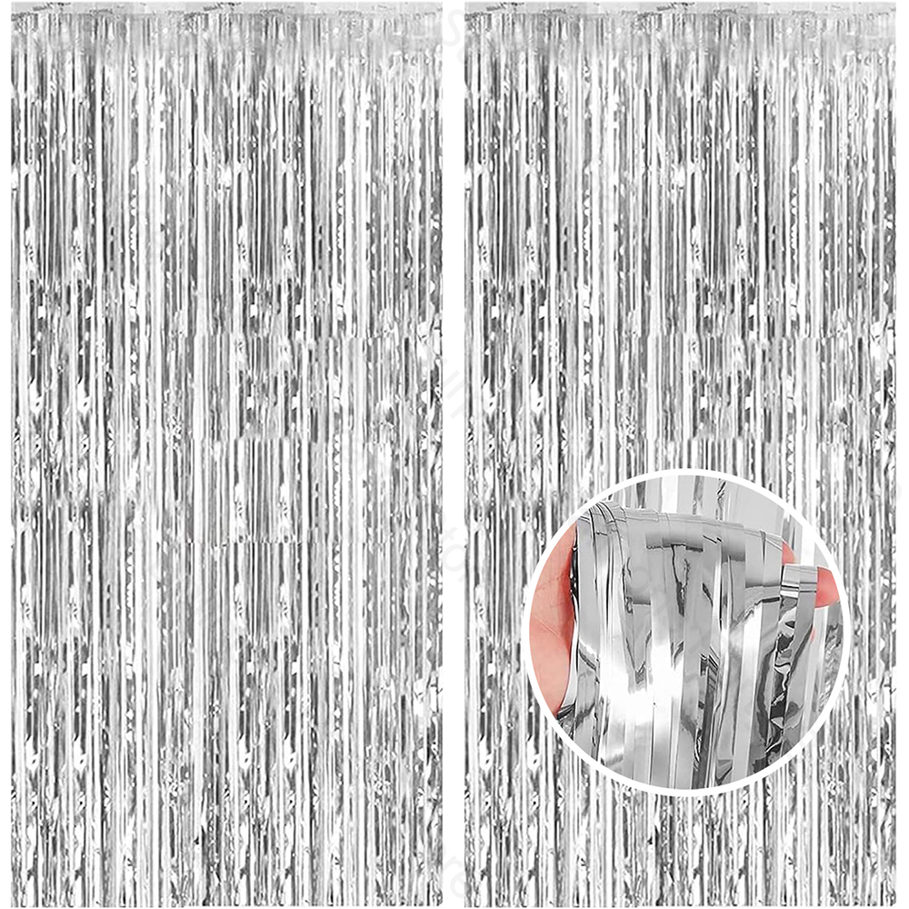 2Pack Silver Foil Curtain Back - Tinsel Garland Decoration recensione e prezzo