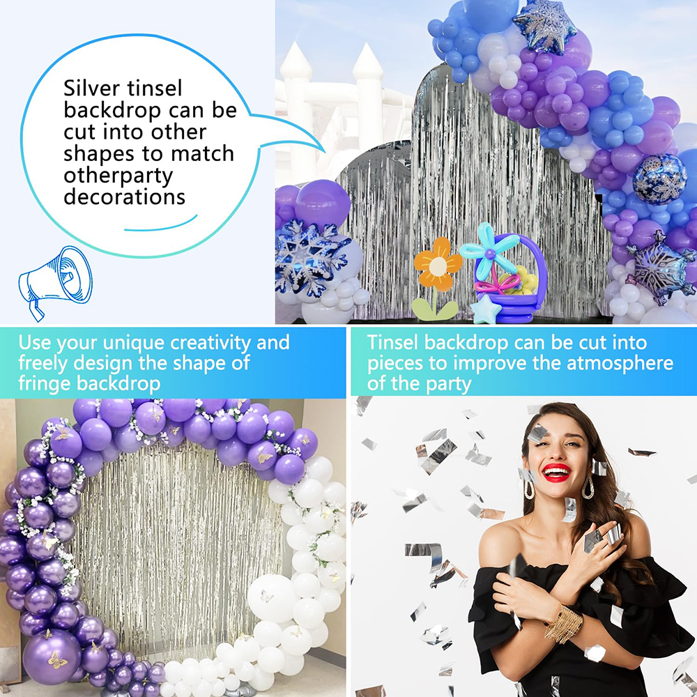 2Pack Silver Foil Curtain Back - Tinsel Garland Decoration recensione e prezzo