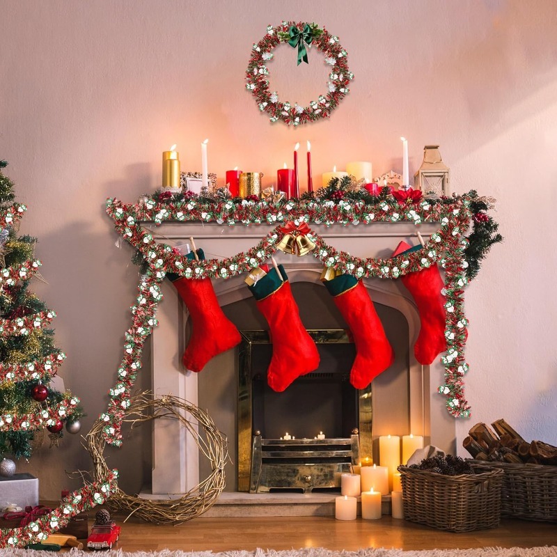 2M Red Green Christmas Tinsel  - Tinsel Garland Decoration recensione e prezzo