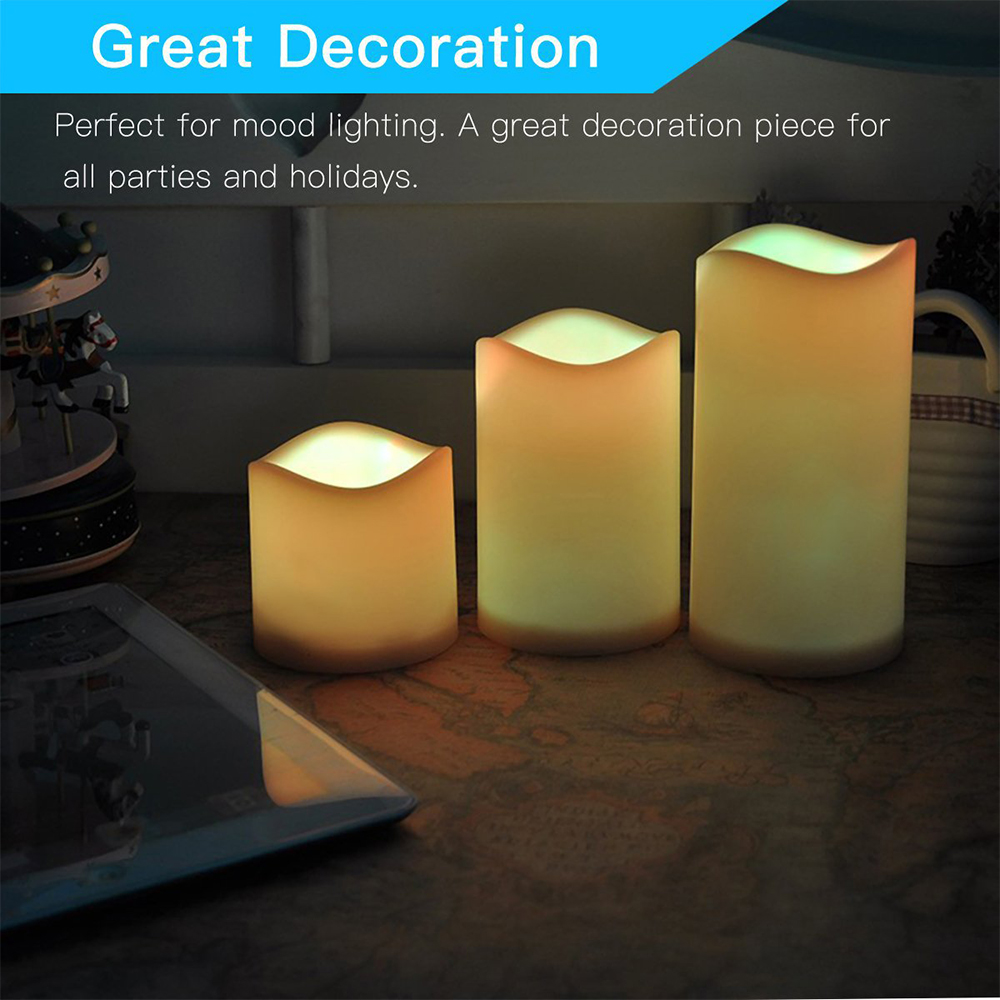 3pcs/ set LED Flameless Flicke - Holiday Candle Set recensione e prezzo
