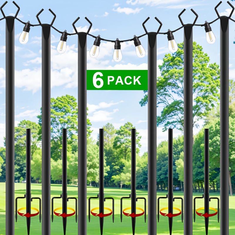 6pcs Metal Light Poles, 8.9ft  - Christmas Lights Outdoor recensione e prezzo