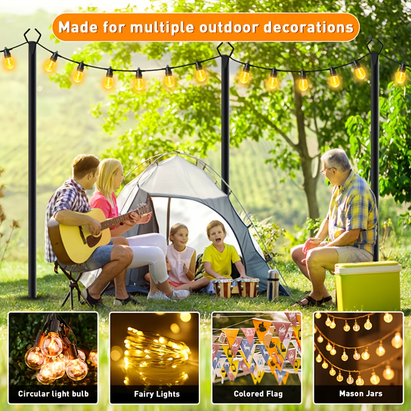 6pcs Metal Light Poles, 8.9ft  - Christmas Lights Outdoor recensione e prezzo