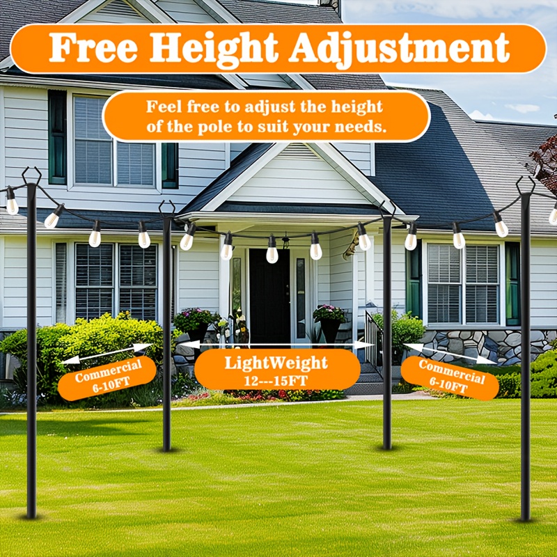 6pcs Metal Light Poles, 8.9ft  - Christmas Lights Outdoor recensione e prezzo