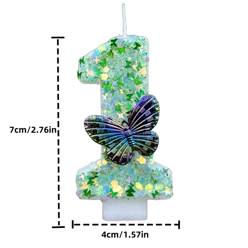 1Pc Green Sequins Number 0-9 B - Holiday Candle Set recensione e prezzo