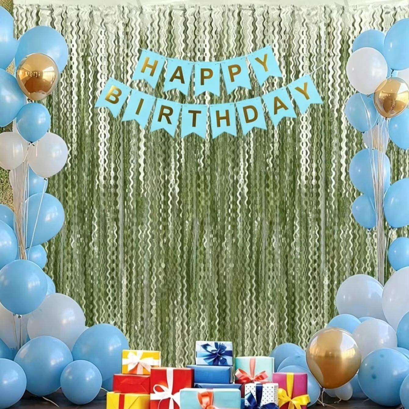2PCS Sage Green Wavy Foil Frin - Tinsel Garland Decoration recensione e prezzo