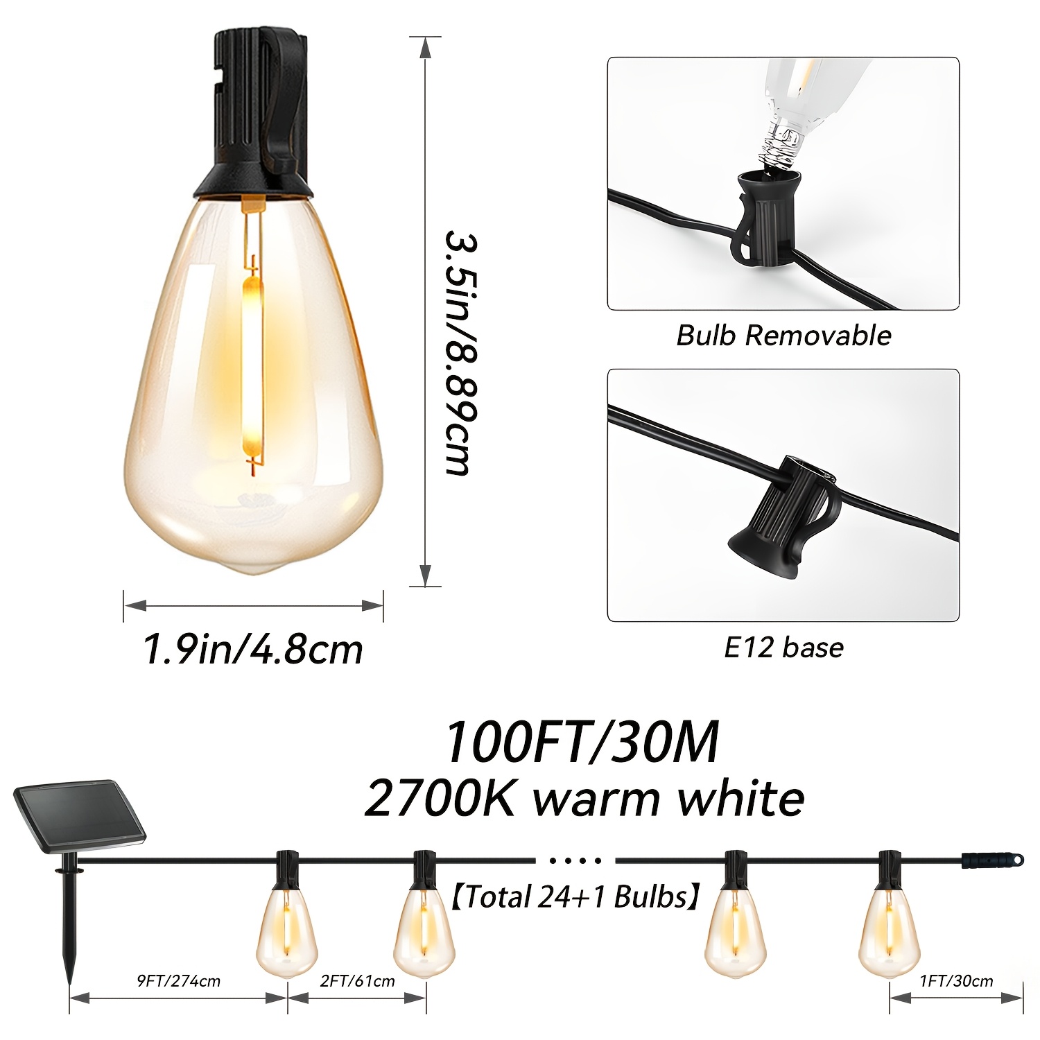 Solar Lights Outdoor, 100ft Pa - Christmas Lights Outdoor recensione e prezzo