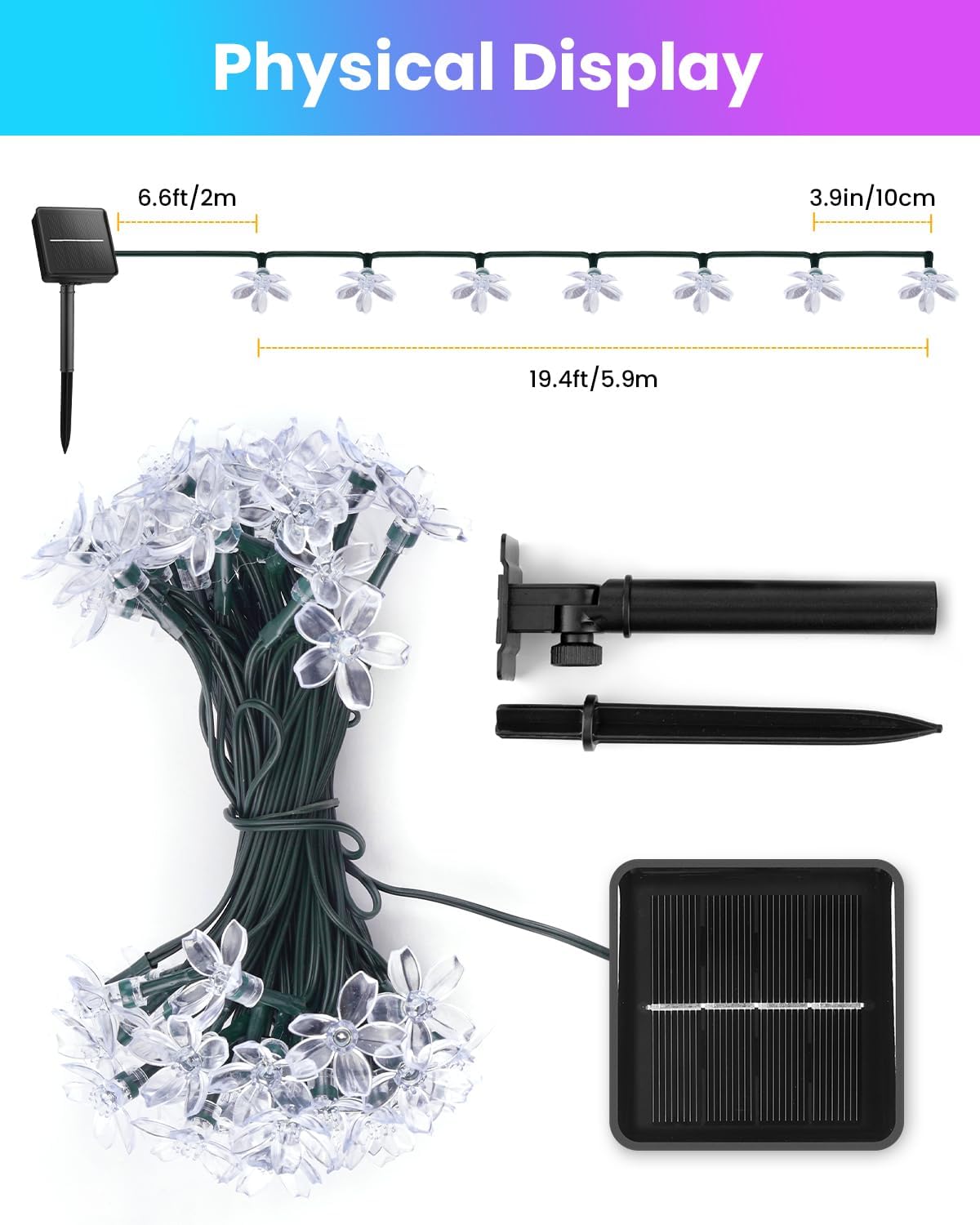 60 LED Flower Solar String Lig - Christmas Lights Outdoor recensione e prezzo
